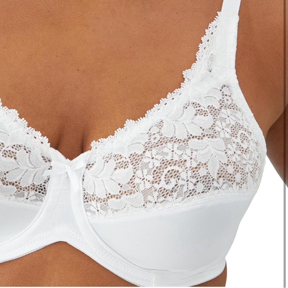 New Women White Lilyette Comfort Lace Minimizer Underwire Size Bra‎ 42DDD - Picture 3 of 12